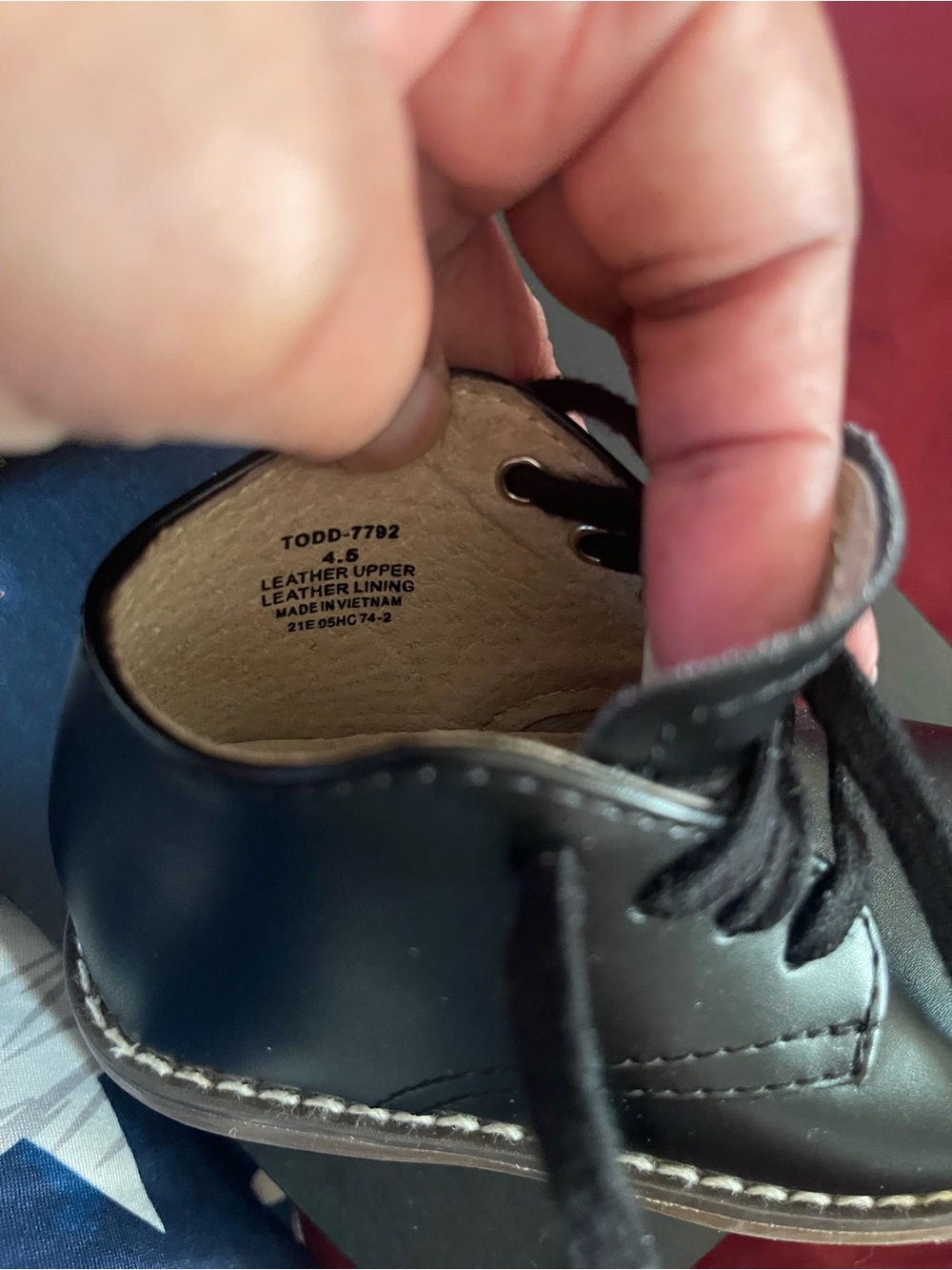 FootMates Black Kids Lace-ups with Brown Trim - Picture 7 of 7